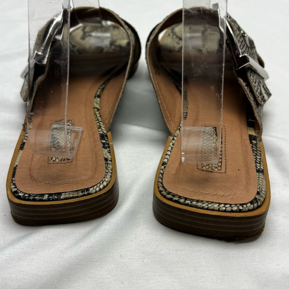 Topshop Porto Slide Sandals Buckle Faux Leather Snakeskin Embossed Size 40 - Picture 5 of 8